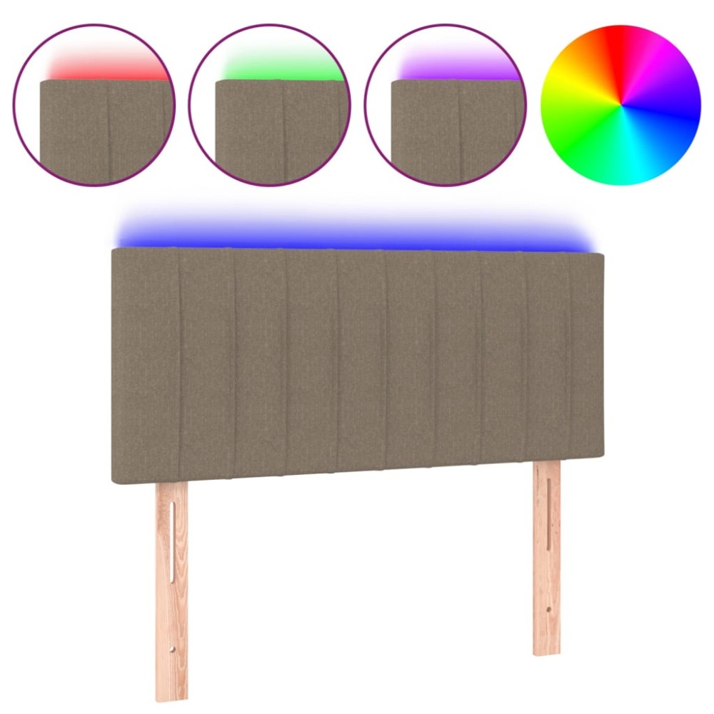vidaXL Κεφαλάρι Κρεβατιού LED Taupe 90x5x78/88 εκ. Υφασμάτινο