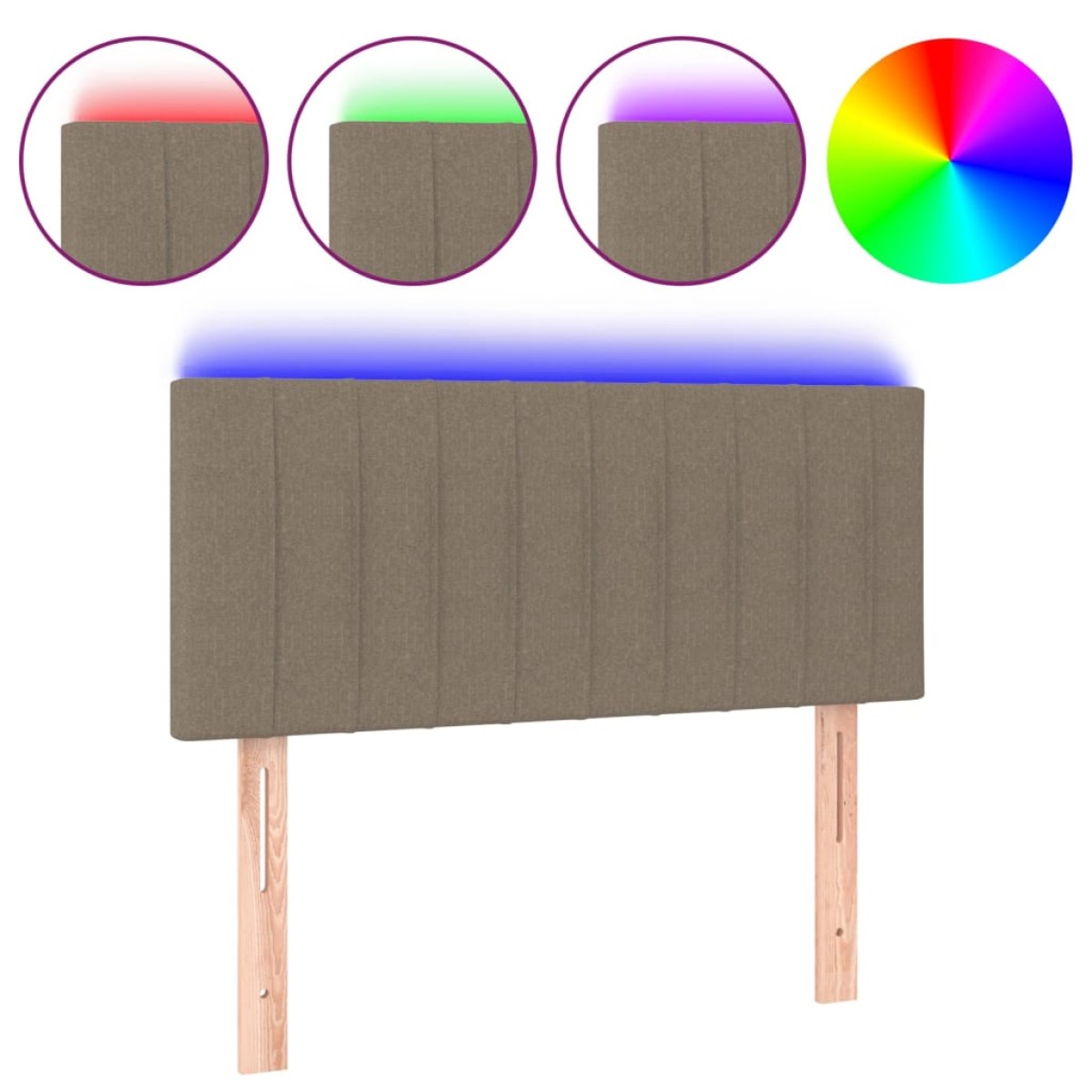 vidaXL Κεφαλάρι Κρεβατιού LED Taupe 90x5x78/88 εκ. Υφασμάτινο