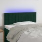 vidaXL Κεφαλάρι Κρεβατιού LED Σκούρο Πράσινο 100x5x78/88 εκ. Βελούδινο