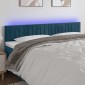 vidaXL Κεφαλάρι Κρεβατιού LED Σκούρο Μπλε 160x5x78/88 εκ. Βελούδινο