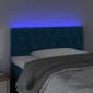 vidaXL Κεφαλάρι Κρεβατιού LED Σκούρο Μπλε 90x7x78/88 εκ. Βελούδινο