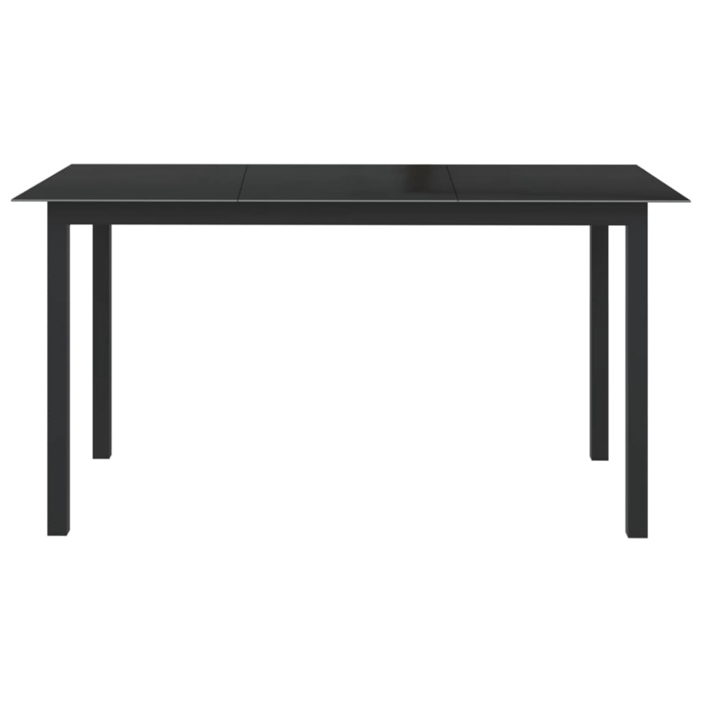 vidaXL Τραπέζι Κήπου Μαύρο 150 x 90 x 74 εκ. από Αλουμίνιο / Γυαλί