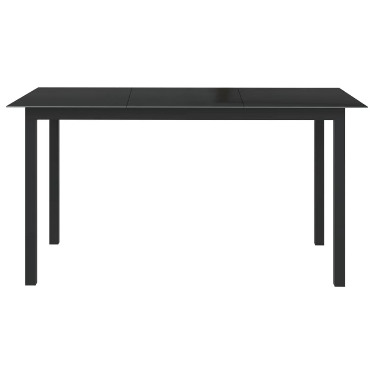 vidaXL Τραπέζι Κήπου Μαύρο 150 x 90 x 74 εκ. από Αλουμίνιο / Γυαλί