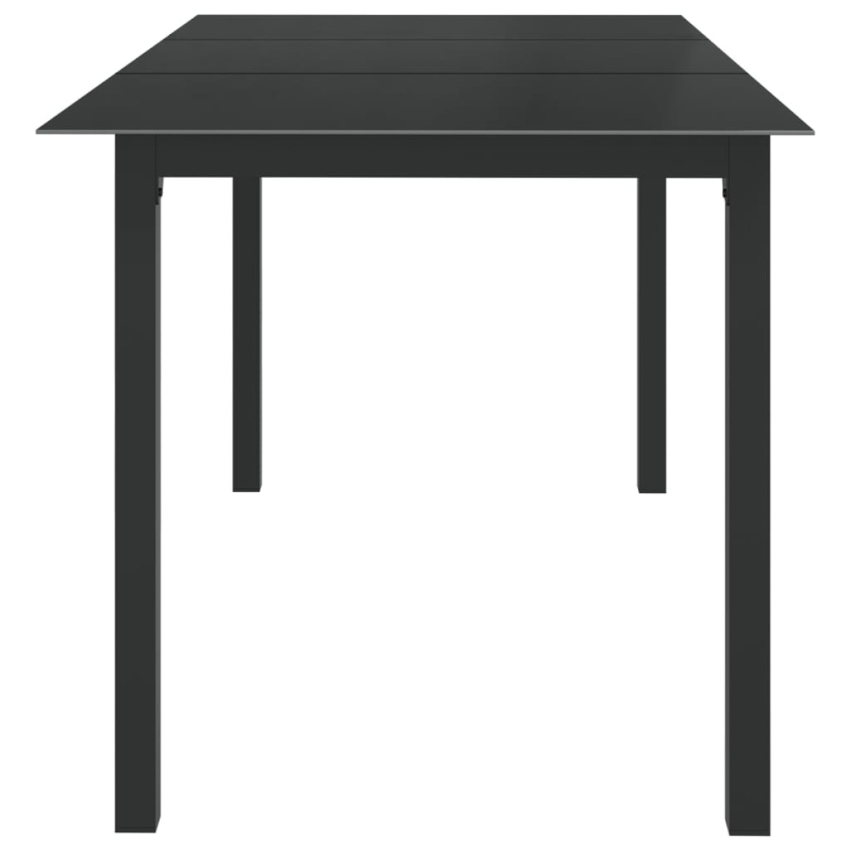 vidaXL Τραπέζι Κήπου Μαύρο 150 x 90 x 74 εκ. από Αλουμίνιο / Γυαλί