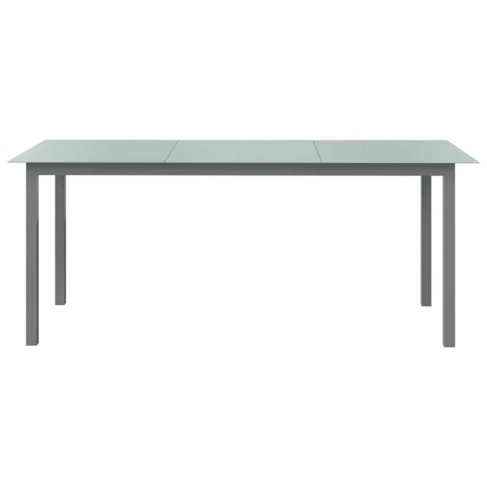 vidaXL Τραπέζι Κήπου Ανοιχτό Γκρι 190x90x74 εκ. από Αλουμίνιο / Γυαλί