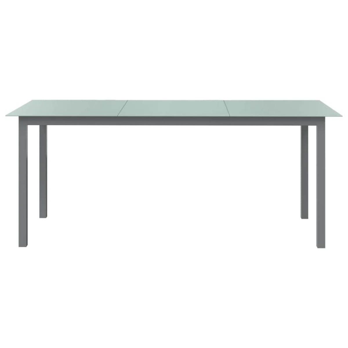 vidaXL Τραπέζι Κήπου Ανοιχτό Γκρι 190x90x74 εκ. από Αλουμίνιο / Γυαλί