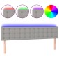 vidaXL Κεφαλάρι Κρεβατιού LED Ανοιχτό Γκρι 160x5x78/88 εκ. Υφασμάτινο