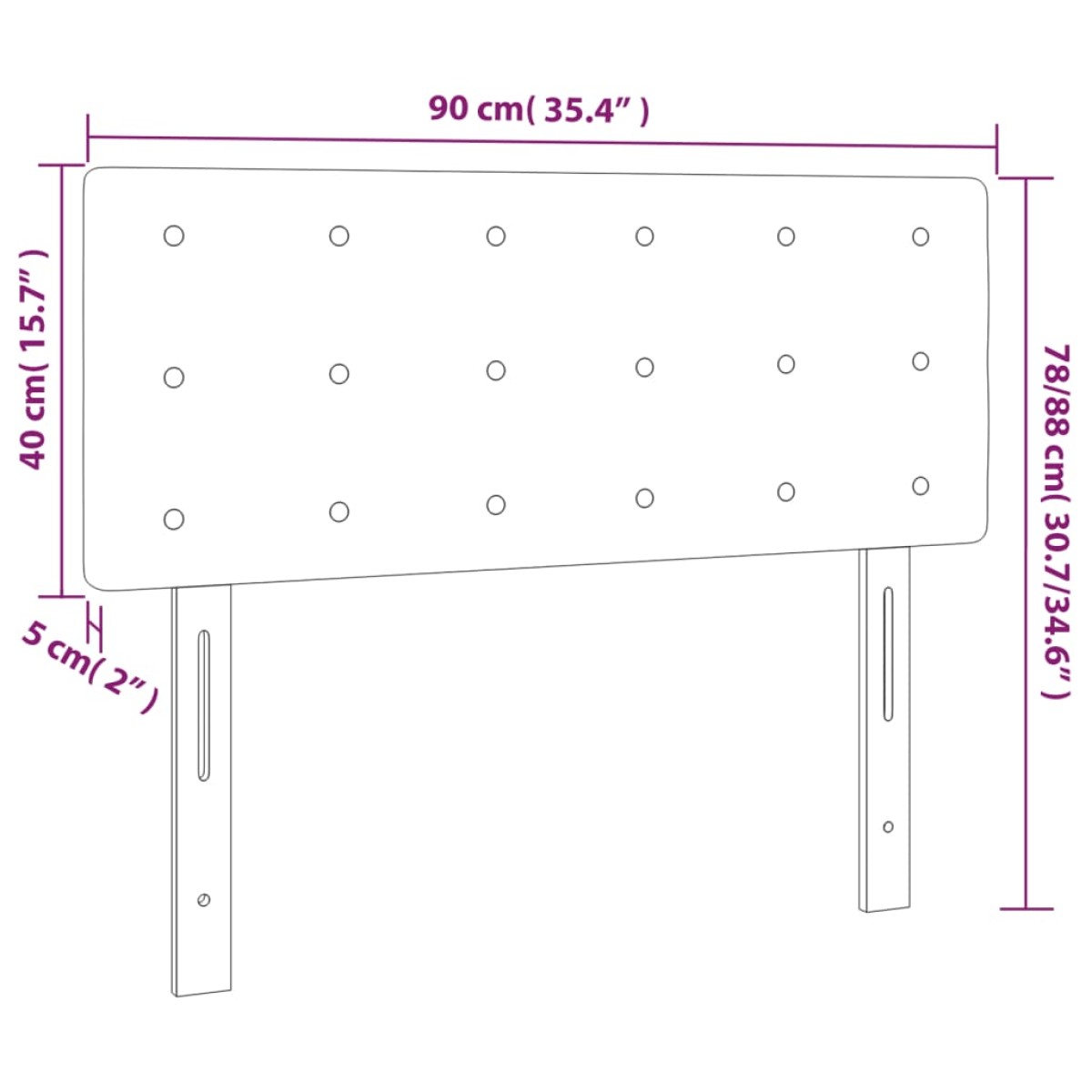 vidaXL Κεφαλάρι Κρεβατιού LED Ανοιχτό Γκρι 90x5x78/88 εκ. Βελούδινο