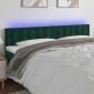 vidaXL Κεφαλάρι Κρεβατιού LED Σκούρο Πράσινο 200x5x78/88 εκ. Βελούδινο