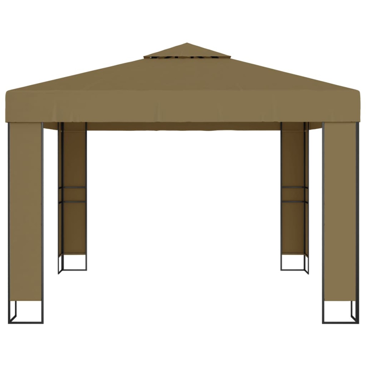 vidaXL Κιόσκι με Διπλή Οροφή Taupe 3 x 3 x 2,7 μ. 180 γρ/μ²