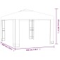 vidaXL Κιόσκι με Διπλή Οροφή Taupe 3 x 3 x 2,7 μ. 180 γρ/μ²