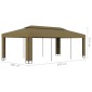 vidaXL Κιόσκι με Διπλή Οροφή Taupe 3 x 6 μ. 180 γρ/μ²