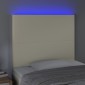 vidaXL Κεφαλάρι Κρεβατιού LED Κρεμ 80x5x118/128 εκ