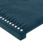 vidaXL Κεφαλάρι Κρεβατιού LED Σκούρο Μπλε 80x5x118/128 εκ. Βελούδινο