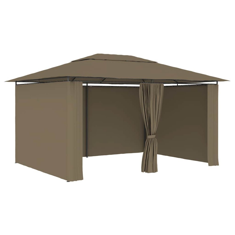 vidaXL Τέντα Εκδηλώσεων Κήπου με Κουρτίνες Taupe 4 x 3 μ. 180 γρ/μ²