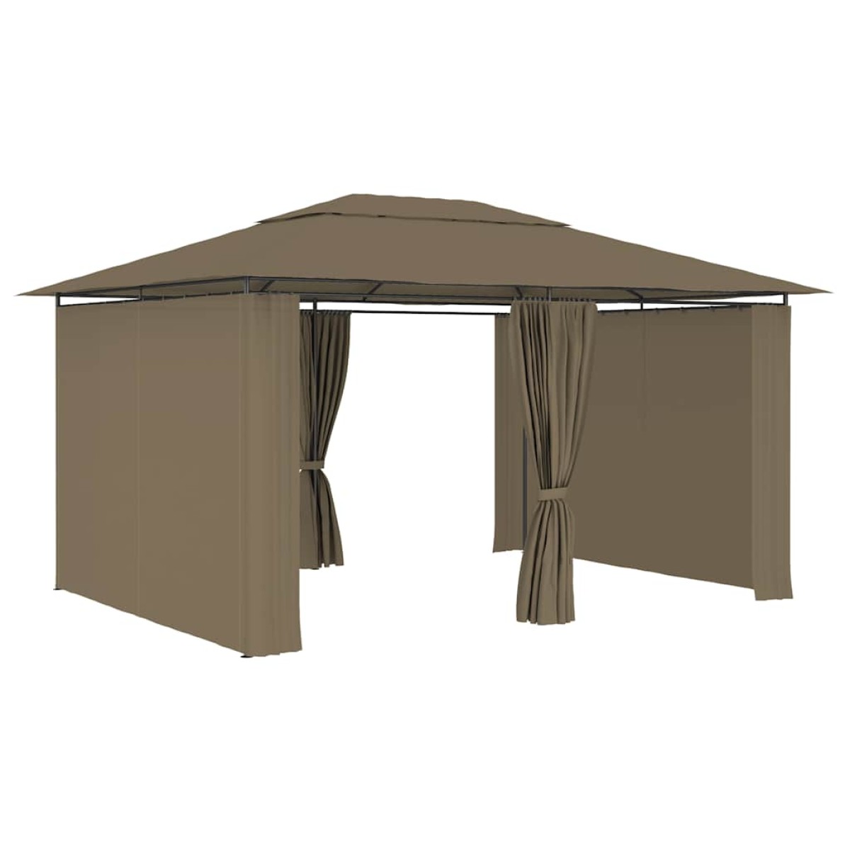 vidaXL Τέντα Εκδηλώσεων Κήπου με Κουρτίνες Taupe 4 x 3 μ. 180 γρ/μ²
