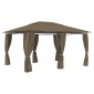 vidaXL Τέντα Εκδηλώσεων Κήπου με Κουρτίνες Taupe 4 x 3 μ. 180 γρ/μ²