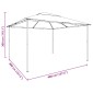 vidaXL Κιόσκι Λευκό 4 x 4 x 3 μ. 180 γρ./μ²