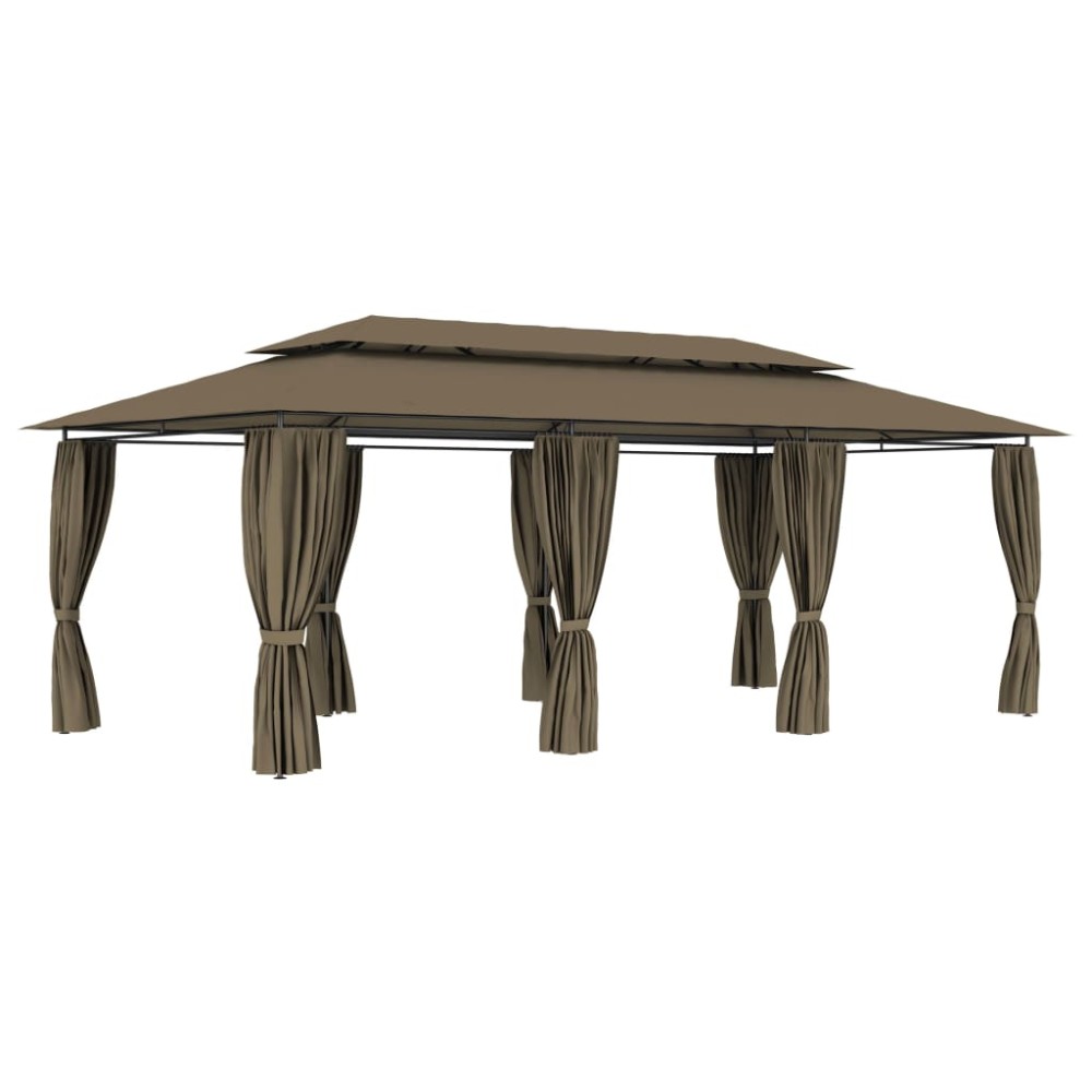 vidaXL Κιόσκι με Κουρτίνες Taupe 600 x 298 x 270 εκ. 180 γρ./μ²