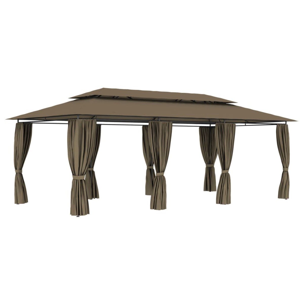 vidaXL Κιόσκι με Κουρτίνες Taupe 600 x 298 x 270 εκ. 180 γρ./μ²