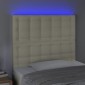 vidaXL Κεφαλάρι Κρεβατιού LED Κρεμ 90x5x118/128 εκ