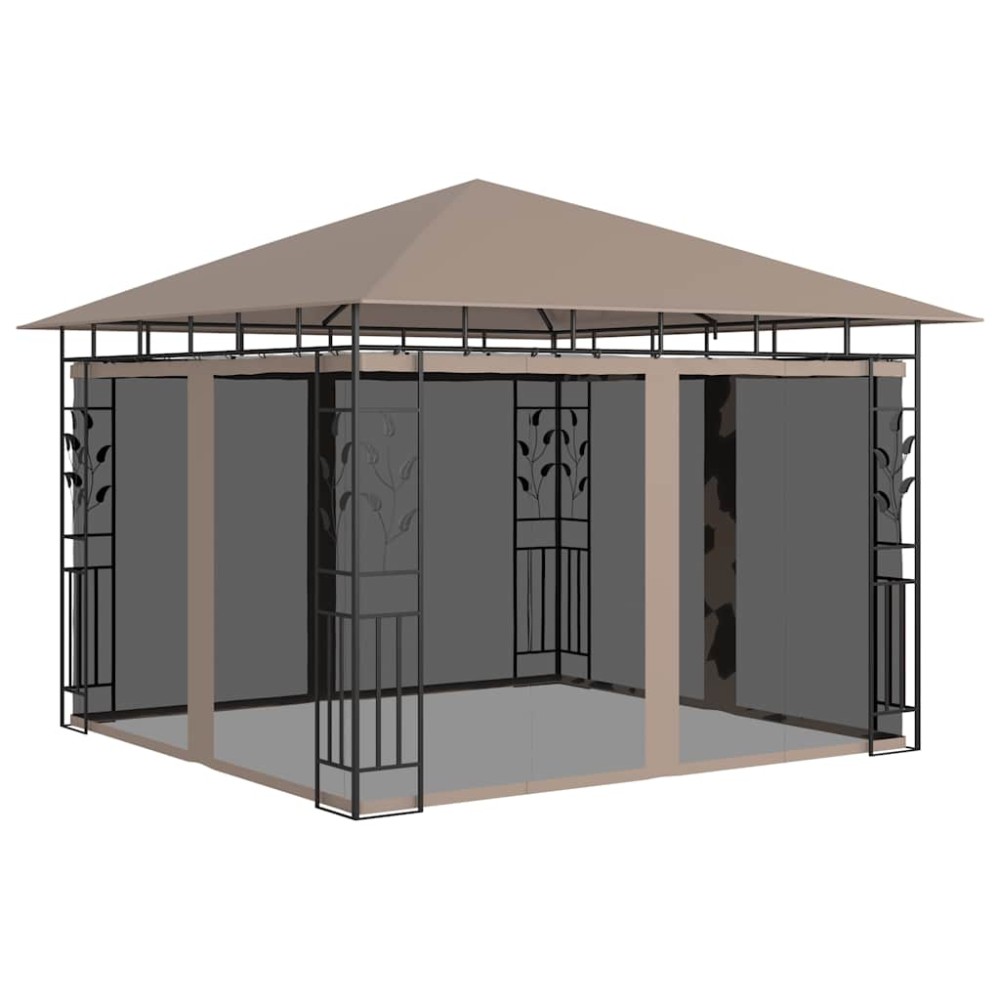 vidaXL Κιόσκι με Αντικουνουπικό Δίχτυ Taupe 3x3x2,73 μ. / 180 γρ./μ²