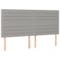vidaXL Κεφαλάρι Κρεβατιού LED Ανοιχτό Γκρι 160x5x118/128εκ. Υφασμάτινο