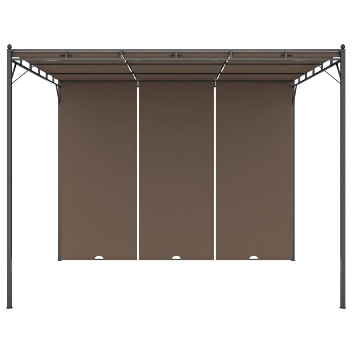vidaXL Κιόσκι Κήπου Taupe 3 x 3 x 2,25 μ. με Πλαϊνή Κουρτίνα