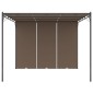 vidaXL Κιόσκι Κήπου Taupe 3 x 3 x 2,25 μ. με Πλαϊνή Κουρτίνα