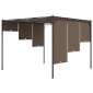 vidaXL Κιόσκι Κήπου Taupe 3 x 3 x 2,25 μ. με Πλαϊνή Κουρτίνα