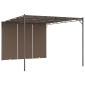 vidaXL Κιόσκι Κήπου Taupe 4 x 3 x 2,25 μ. με Πλαϊνή Κουρτίνα
