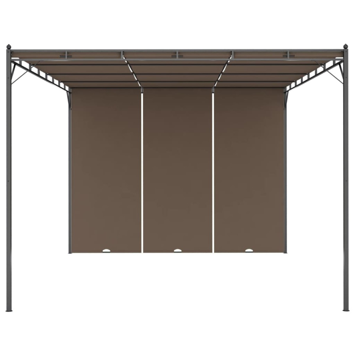 vidaXL Κιόσκι Κήπου Taupe 4 x 3 x 2,25 μ. με Πλαϊνή Κουρτίνα