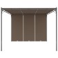vidaXL Κιόσκι Κήπου Taupe 4 x 3 x 2,25 μ. με Πλαϊνή Κουρτίνα