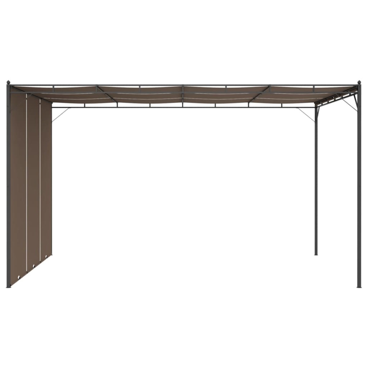 vidaXL Κιόσκι Κήπου Taupe 4 x 3 x 2,25 μ. με Πλαϊνή Κουρτίνα