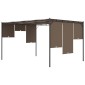 vidaXL Κιόσκι Κήπου Taupe 4 x 3 x 2,25 μ. με Πλαϊνή Κουρτίνα