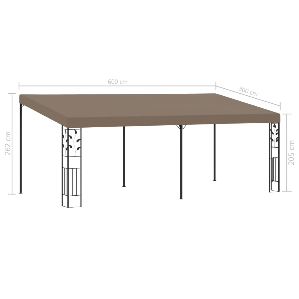 vidaXL Κιόσκι Επιτοίχιο Taupe 6 x 3 x 2,5 μ.