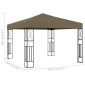 vidaXL Κιόσκι Taupe 3 x 3 μ. Υφασμάτινο