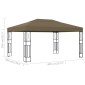 vidaXL Κιόσκι Taupe 3 x 4 μ. Υφασμάτινο