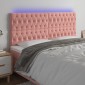 vidaXL Κεφαλάρι Κρεβατιού LED Ροζ 180x7x118/128 εκ. Βελούδινο