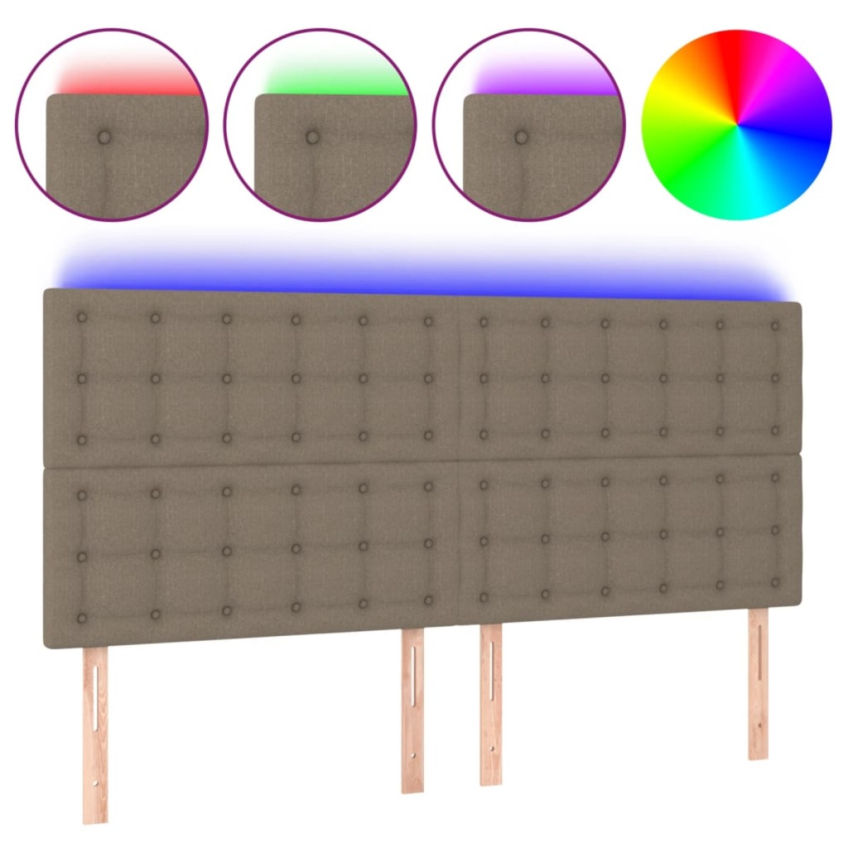 vidaXL Κεφαλάρι Κρεβατιού LED Taupe 160x5x118/128 εκ. Υφασμάτινο