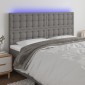 vidaXL Κεφαλάρι Κρεβατιού LED Σκούρο Γκρι 200x5x118/128εκ. Υφασμάτινο