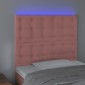 vidaXL Κεφαλάρι Κρεβατιού LED Ροζ 80x5x118/128 εκ. Βελούδινο