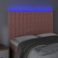 vidaXL Κεφαλάρι Κρεβατιού LED Ροζ 144x5x118/128 εκ. Βελούδινο
