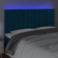 vidaXL Κεφαλάρι Κρεβατιού LED Σκούρο Μπλε 200x5x118/128 εκ. Βελούδινο