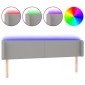 vidaXL Κεφαλάρι Κρεβατιού LED Ανοιχτό Γκρι 183x16x78/88 εκ. Υφασμάτινο