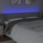 vidaXL Κεφαλάρι Κρεβατιού LED Ανοιχτό Γκρι 183x16x78/88 εκ. Υφασμάτινο