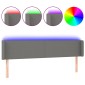 vidaXL Κεφαλάρι Κρεβατιού LED Σκούρο Γκρι 203x16x78/88 εκ. Υφασμάτινο