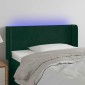 vidaXL Κεφαλάρι Κρεβατιού LED Σκούρο Πράσινο 83x16x78/88 εκ. Βελούδινο