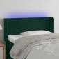 vidaXL Κεφαλάρι Κρεβατιού LED Σκούρο Πράσινο 103x16x78/88εκ. Βελούδινο