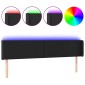 vidaXL Κεφαλάρι Κρεβατιού LED Μαύρο 163x16x78/88 εκ. Συνθετ. Δέρμα
